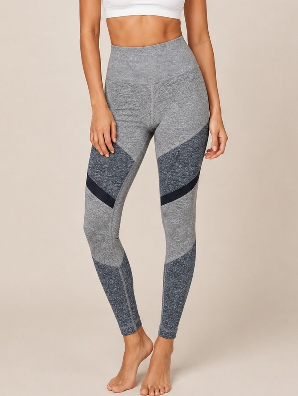 ALO Yoga Alosoft Sheila High-Waist Colorblock Leggings Grey XS Yoga Athleisure